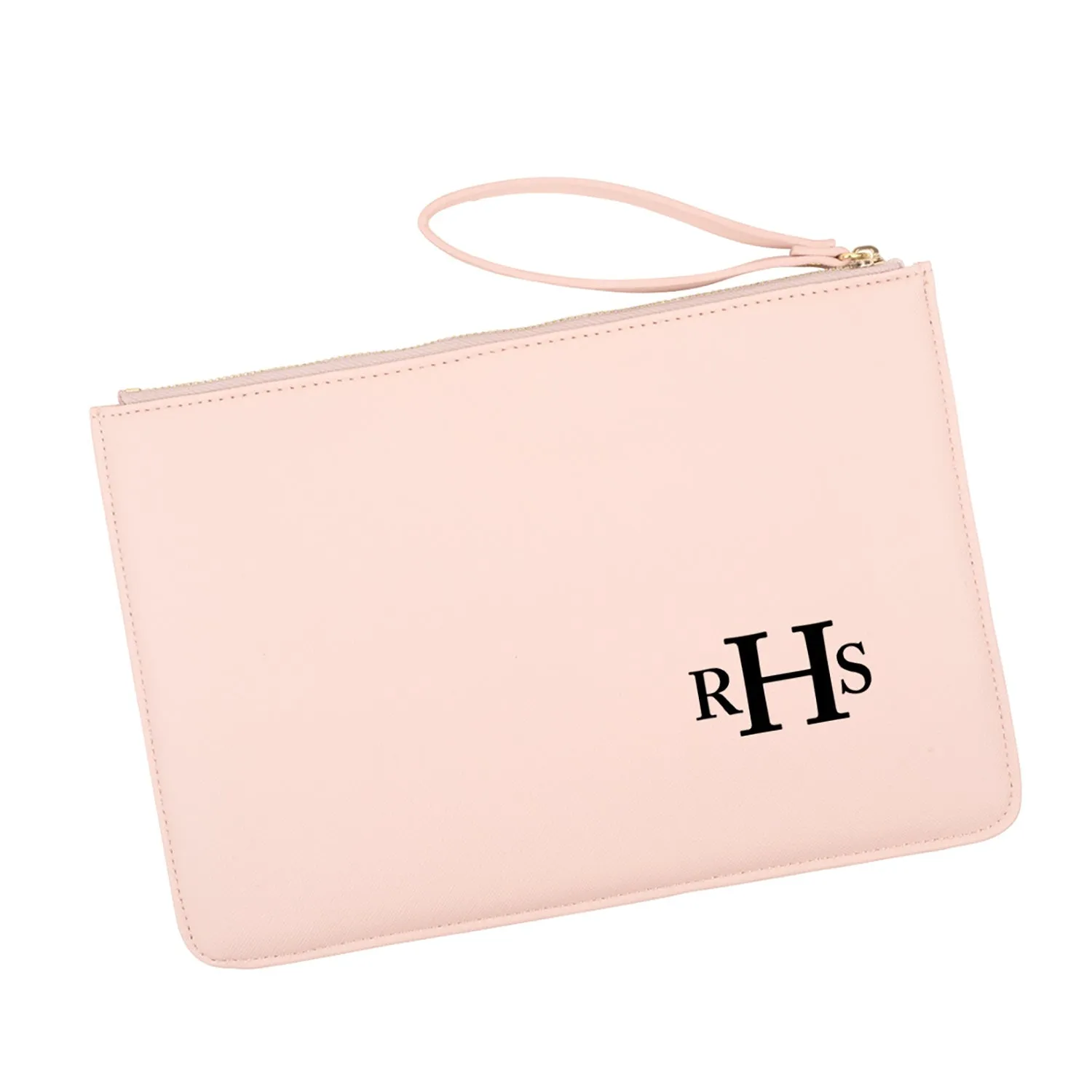 Custom Vegan Leather Wristlet Clutch Purse Pouch Bag for Bride