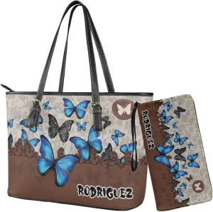 Customized Womens Tote Bag Set 2 Pcs Handbag and Purses Set Leather Shoulder Bags Hobo Handbag Set