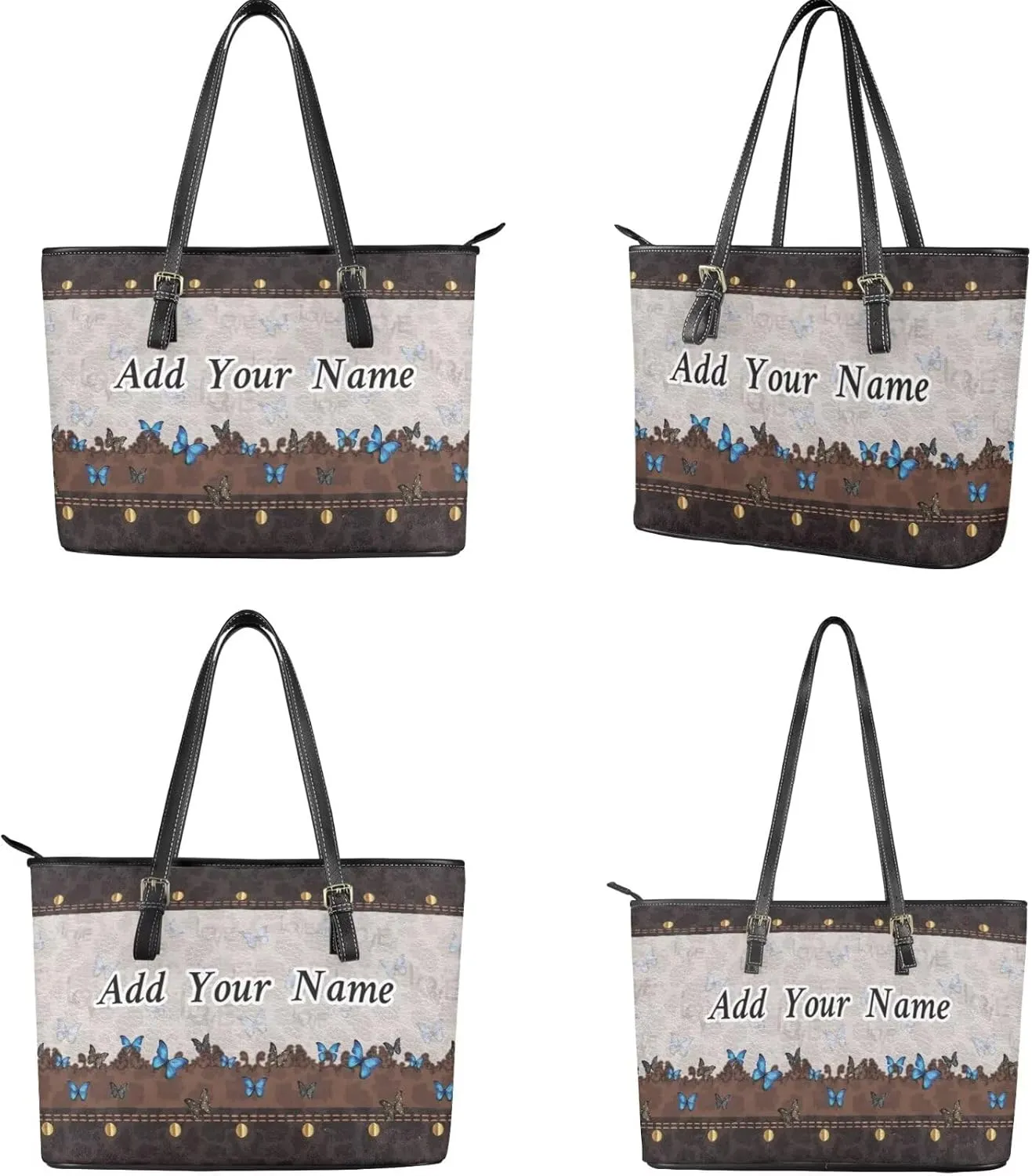 Customized Womens Tote Bag Set 2 Pcs Handbag and Purses Set Leather Shoulder Bags Hobo Handbag Set