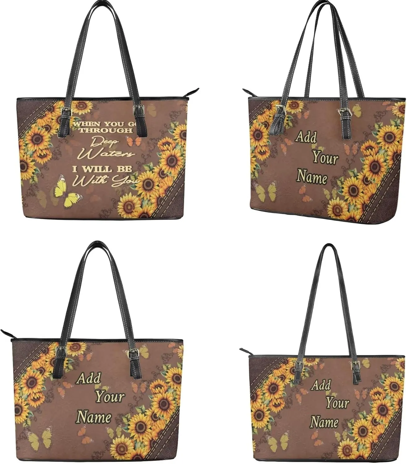 Customized Womens Tote Bag Set 2 Pcs Handbag and Purses Set Leather Shoulder Bags Hobo Handbag Set