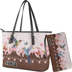 Customized Womens Tote Bag Set 2 Pcs Handbag and Purses Set Leather Shoulder Bags Hobo Handbag Set