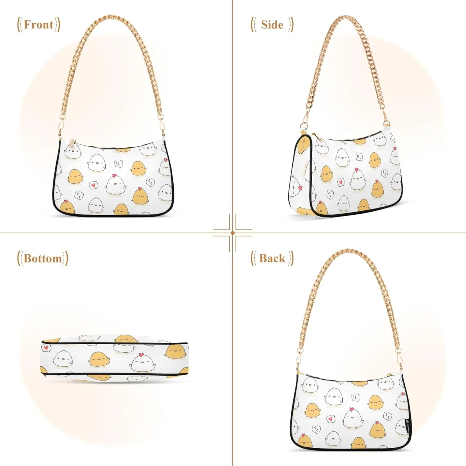 Cute Animal Capybara Medium Purse Hobo Trendy Bag Women's Shoulder Handbag One Shoulder Purse