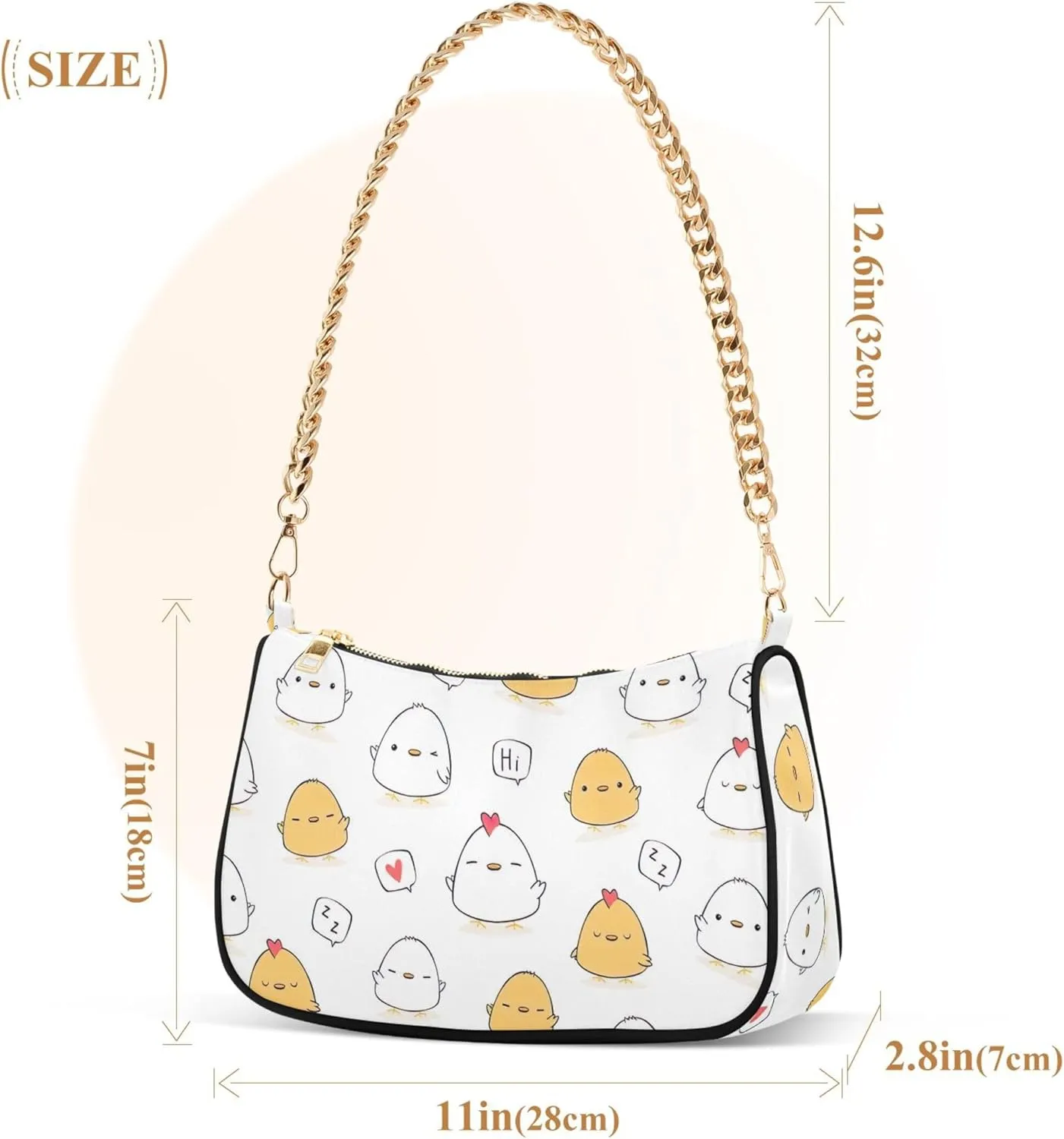 Cute Animal Capybara Medium Purse Hobo Trendy Bag Women's Shoulder Handbag One Shoulder Purse
