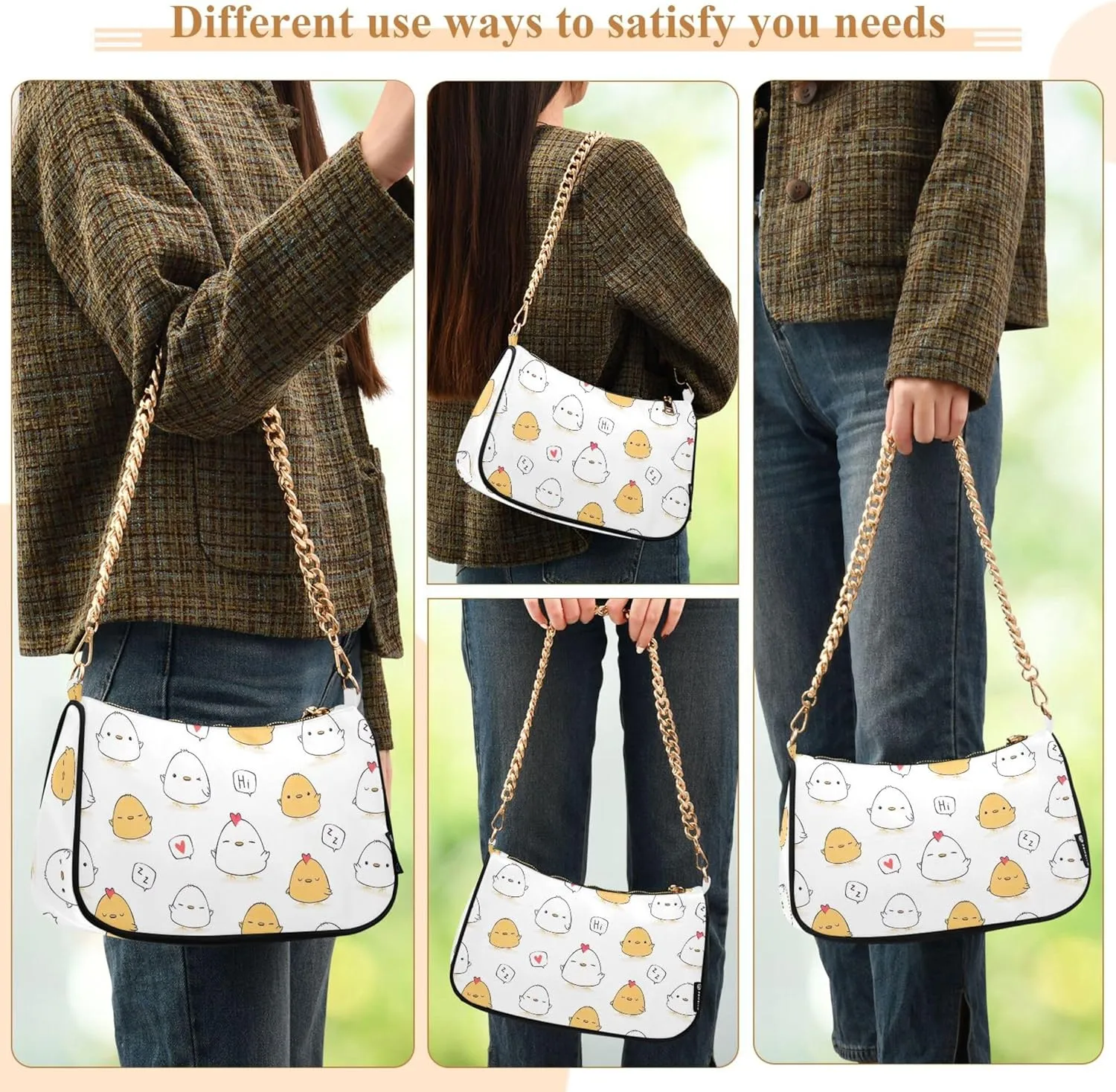 Cute Animal Capybara Medium Purse Hobo Trendy Bag Women's Shoulder Handbag One Shoulder Purse