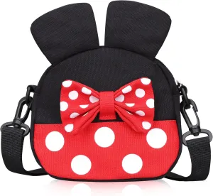 Cute Disney Crossbody Bag for Little Girls Toddler Minnie Mouse Crossbody Purse Kids Small Shoulder Bags Mini Cartoon Cross Body Bag with Mouse Ears, Red