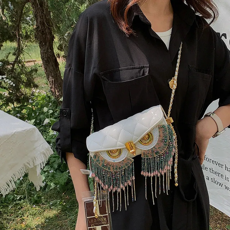 Cute Owl Bag Fashion Tassel Crossbody Bag