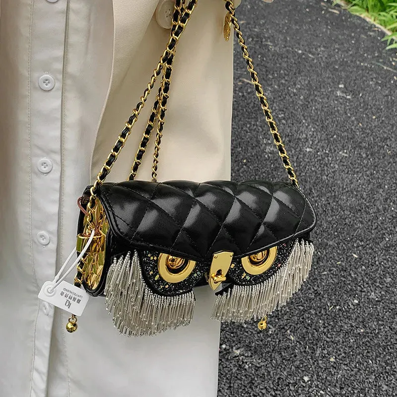 Cute Owl Bag Fashion Tassel Crossbody Bag
