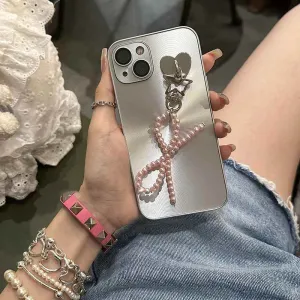 Cute Phone Cases for iPhone 15, 14, 13, 12, and 11 Pro Max  - Bowknot Pendant, Laser Bumper Cover - TSP450