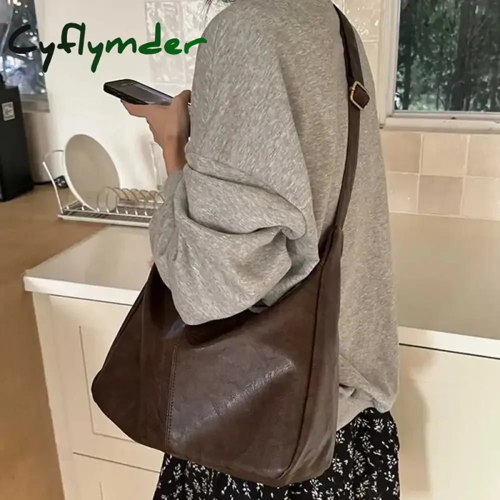 Cyflymder Maillard Retro Shoulder Bag Women New Trendy South Korean Tote Bag All-Match Large Capacity Shoulder Bag Handbag for Women