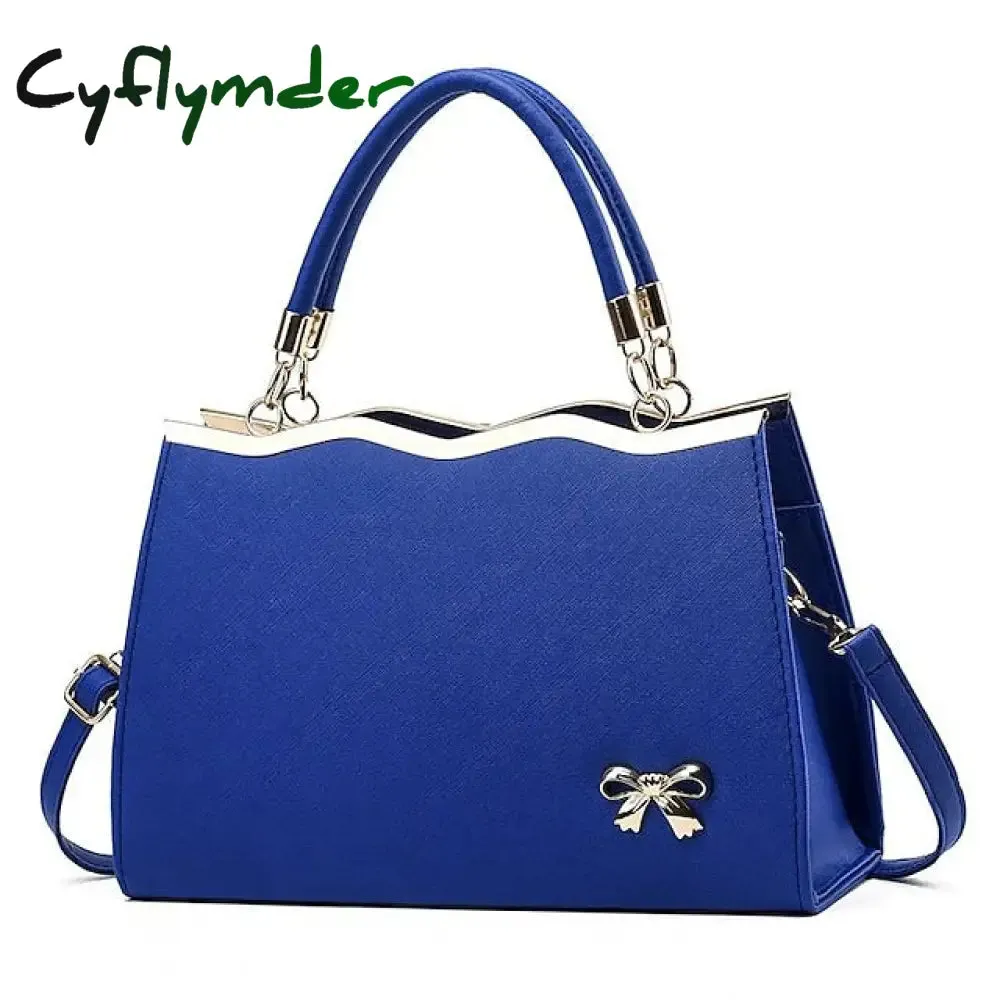 Cyflymder Women's Handbag Shoulder Bag PU Leather Daily Beach Bowknot Large Capacity Durable