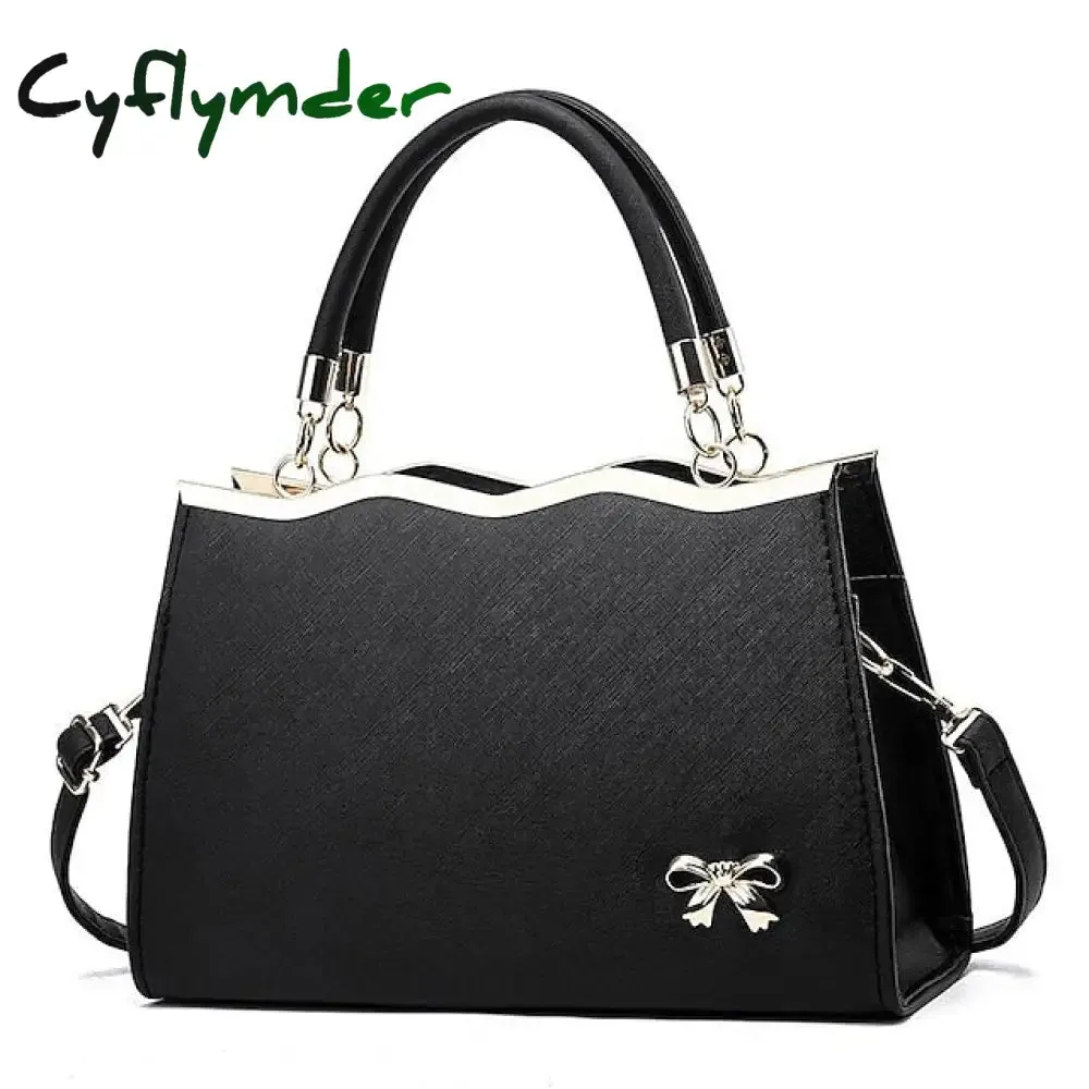 Cyflymder Women's Handbag Shoulder Bag PU Leather Daily Beach Bowknot Large Capacity Durable