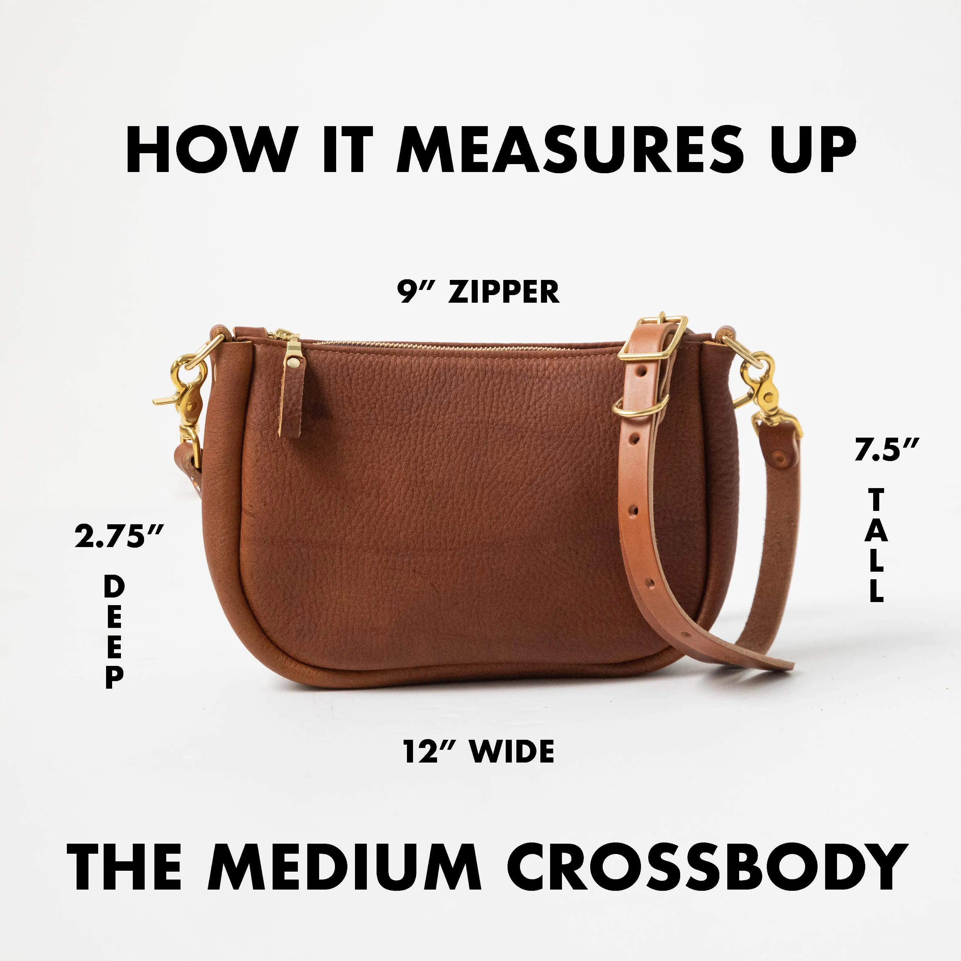 Dark Brown Bulldog Medium Crossbody Bag