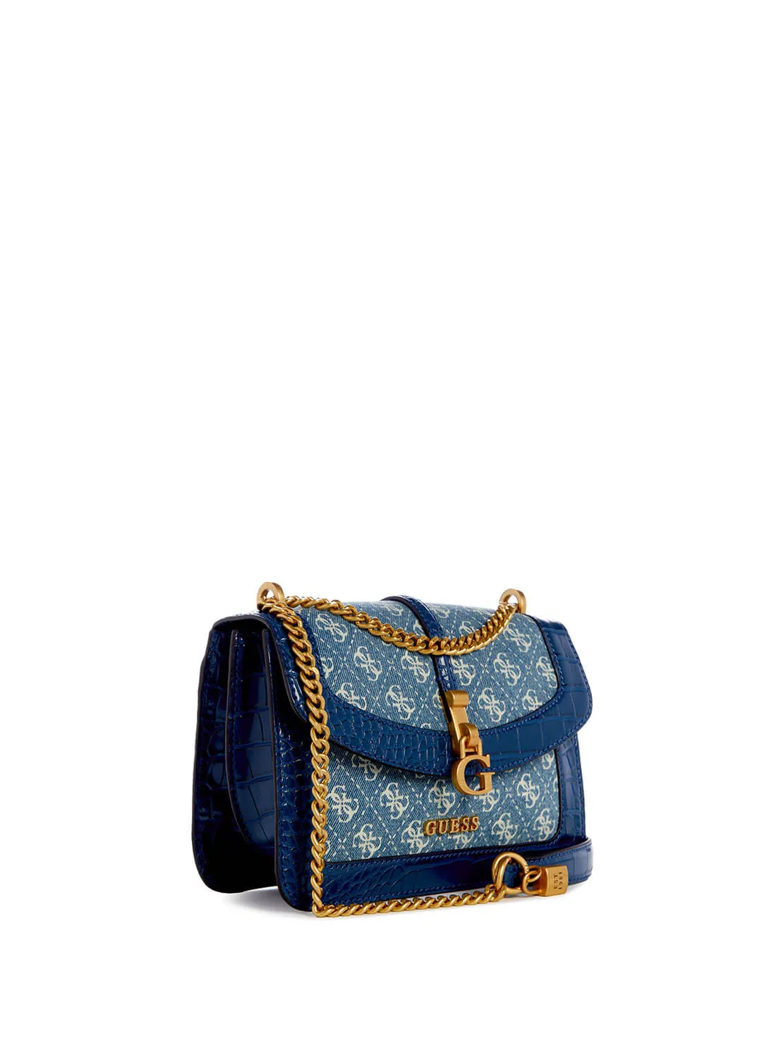 Denim Blue G James Logo Convertible Crossbody Bag