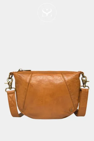 DEPECHE 15604 TAN LEATHER CROSSBODY BAG
