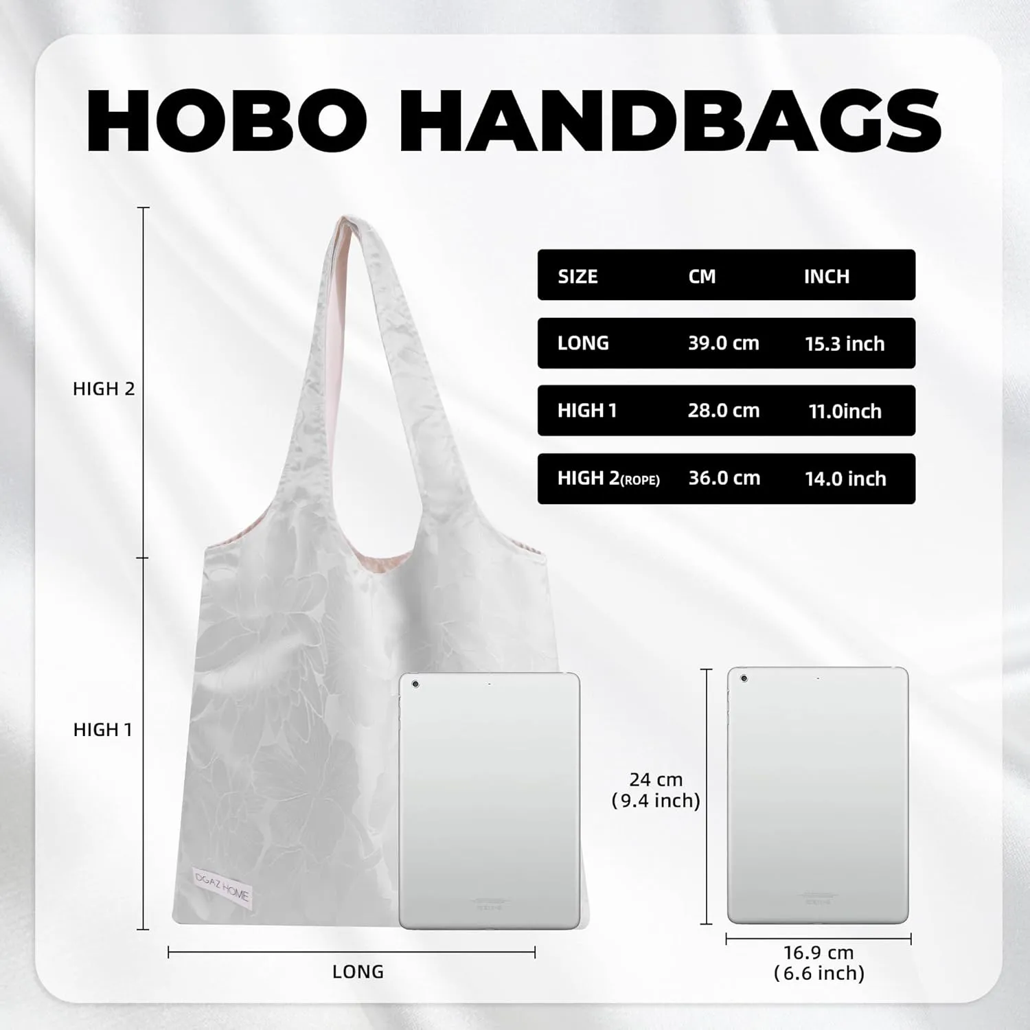 DGAZ Designer Shoulder Bags for Women, Luxury Tote Bag with Zipper, Large Shoulder Hobo Bags