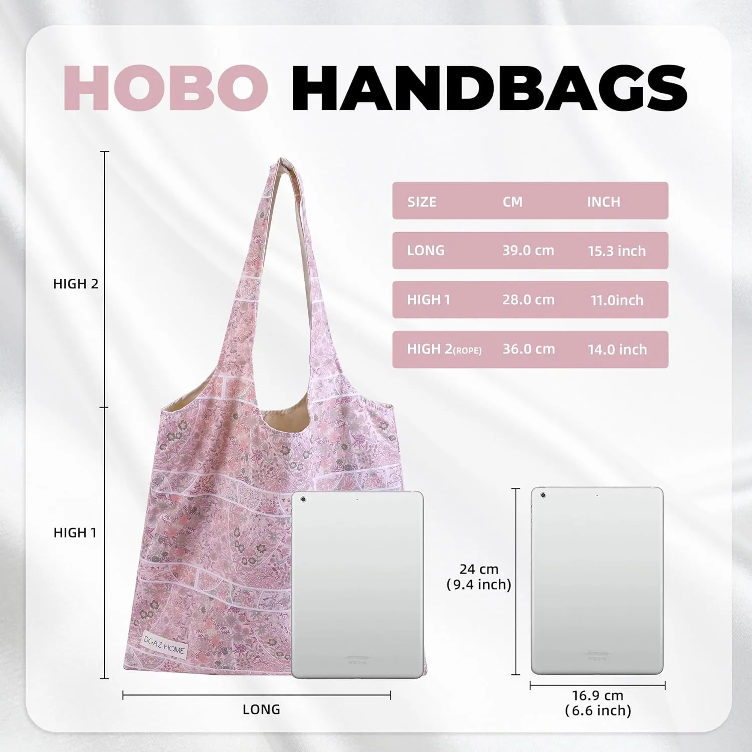 DGAZ Designer Shoulder Bags for Women, Luxury Tote Bag with Zipper, Large Shoulder Hobo Bags