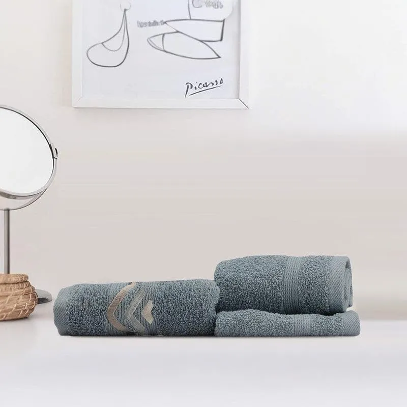 Diamondy Hand Towel (Slate Blue) - Three Piece Set
