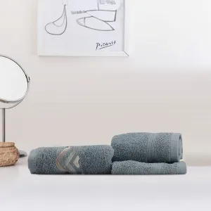 Diamondy Hand Towel (Slate Blue) - Three Piece Set