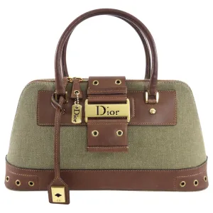 Dior by John Galliano Vintage Street Chic Green Brown Satchel Bag