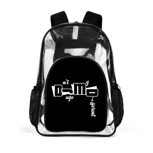 Dnt JugeMy Different Large 17 Inch Clear Bag PVC See Through Transparent School Backpack