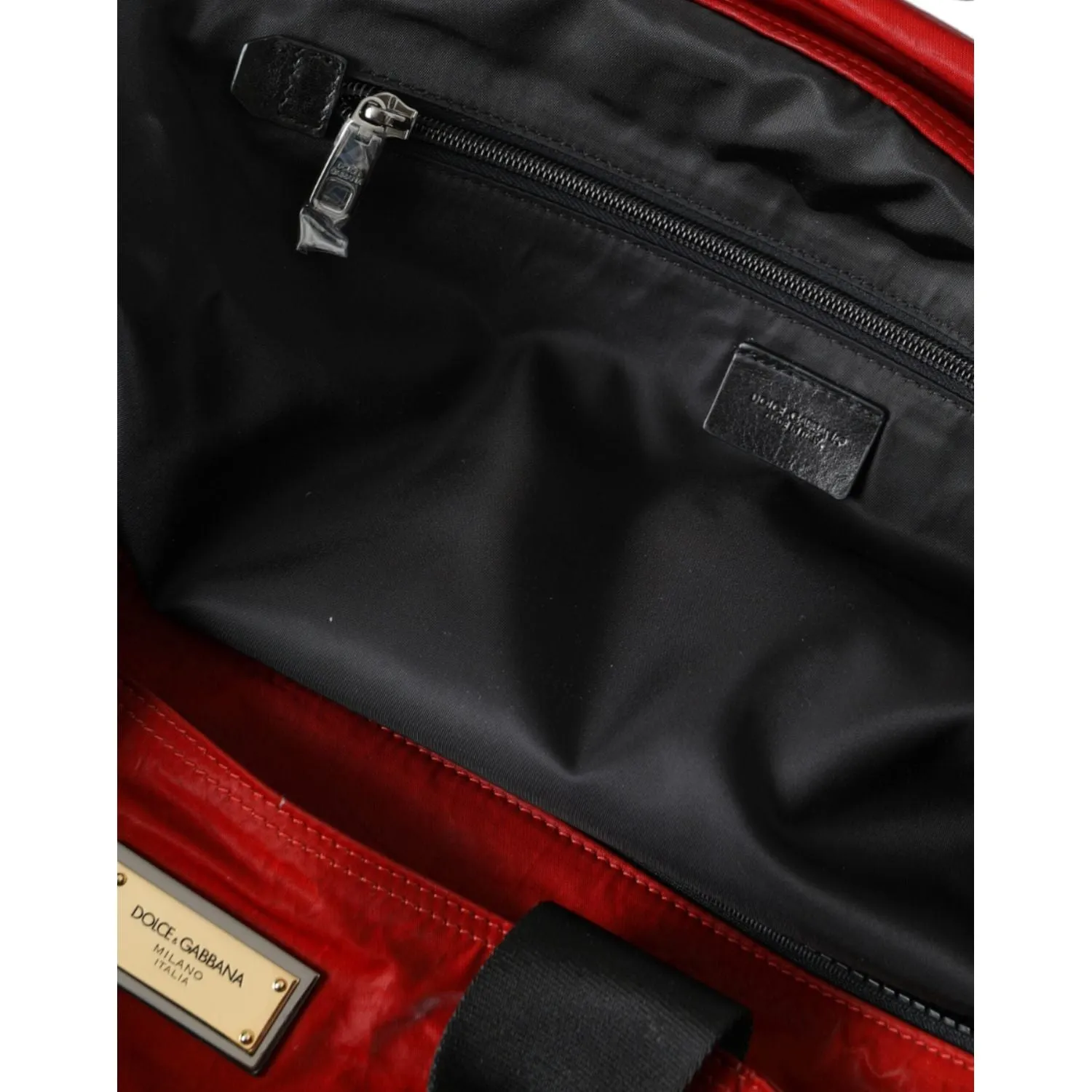 Dolce & Gabbana Red Nylon Calfskin Hand Shoulder Duffel Bag