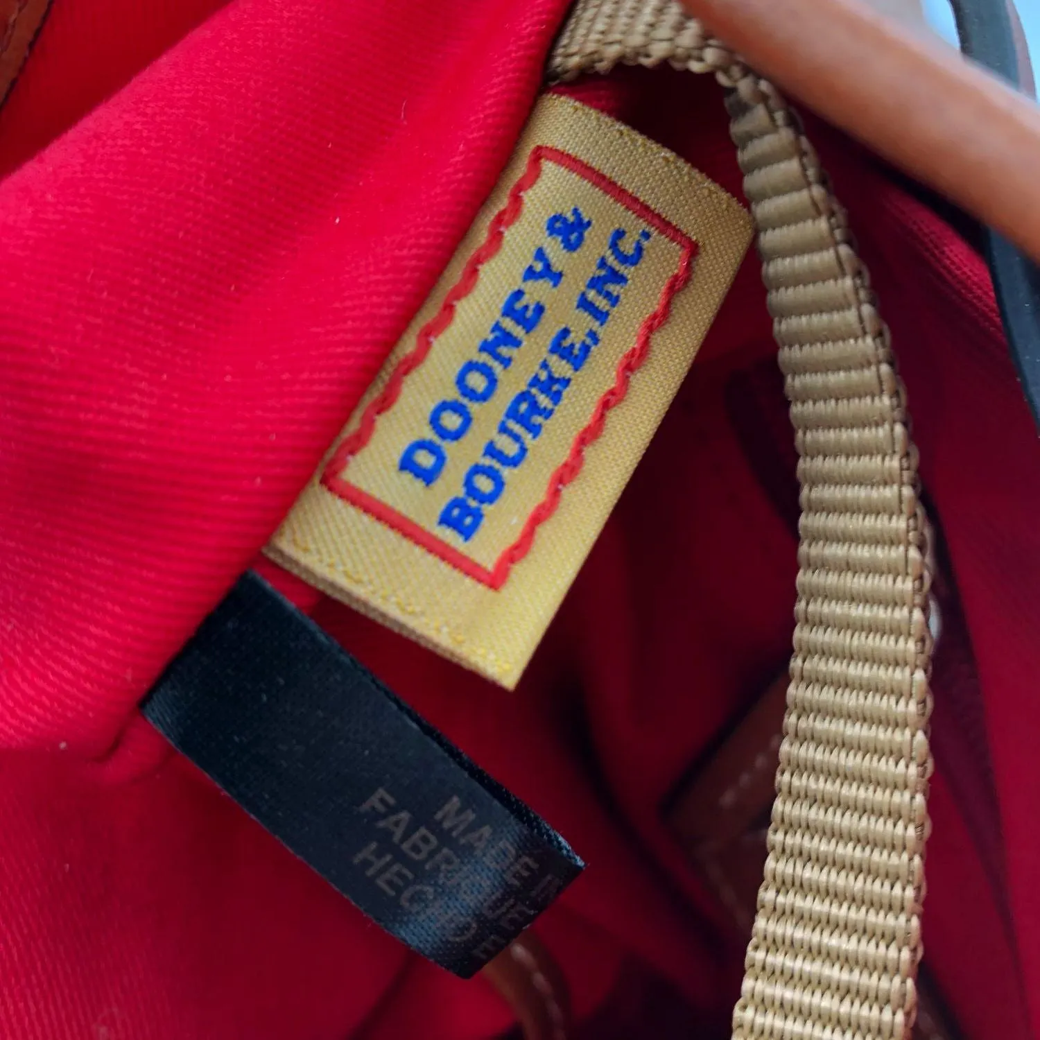 Dooney & Bourke Brown Pebbled Leather Crossbody Bucket Bag w/ Gold Detail ( COA)