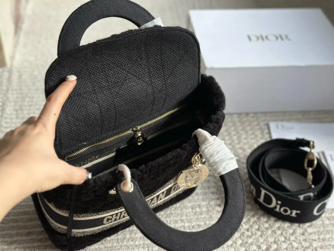 DR471 Medium Lady Dior Bag /  9.5 x 8.5 x 4.5 inches