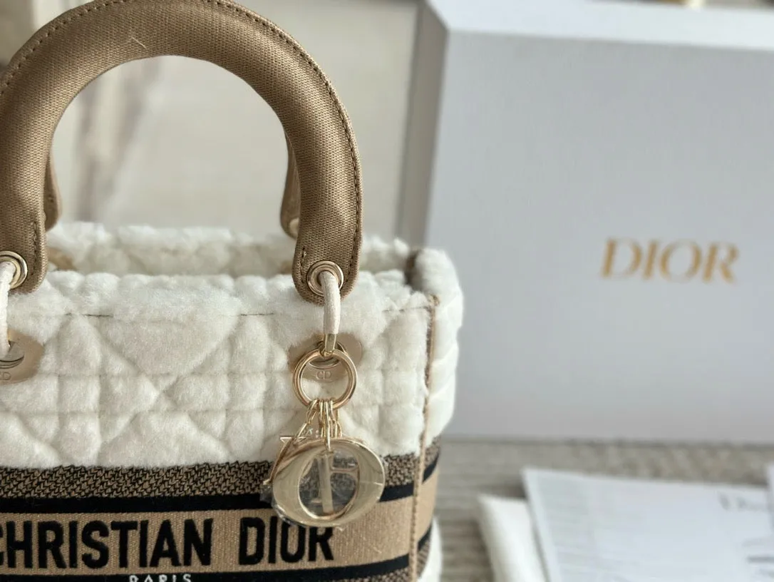 DR471 Medium Lady Dior Bag /  9.5 x 8.5 x 4.5 inches