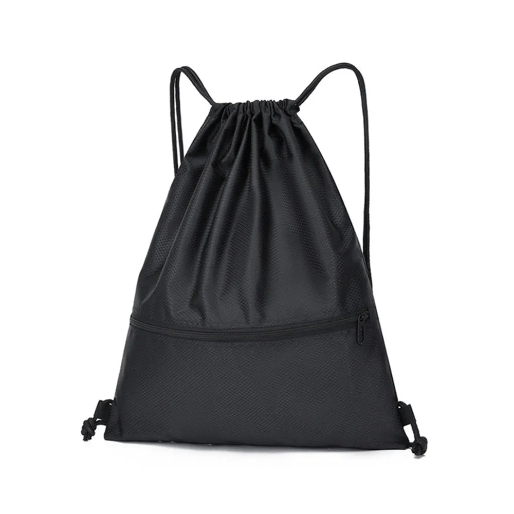 Drawstring Backpack Sport Gym Sackpack Lightweight Zipper Bag