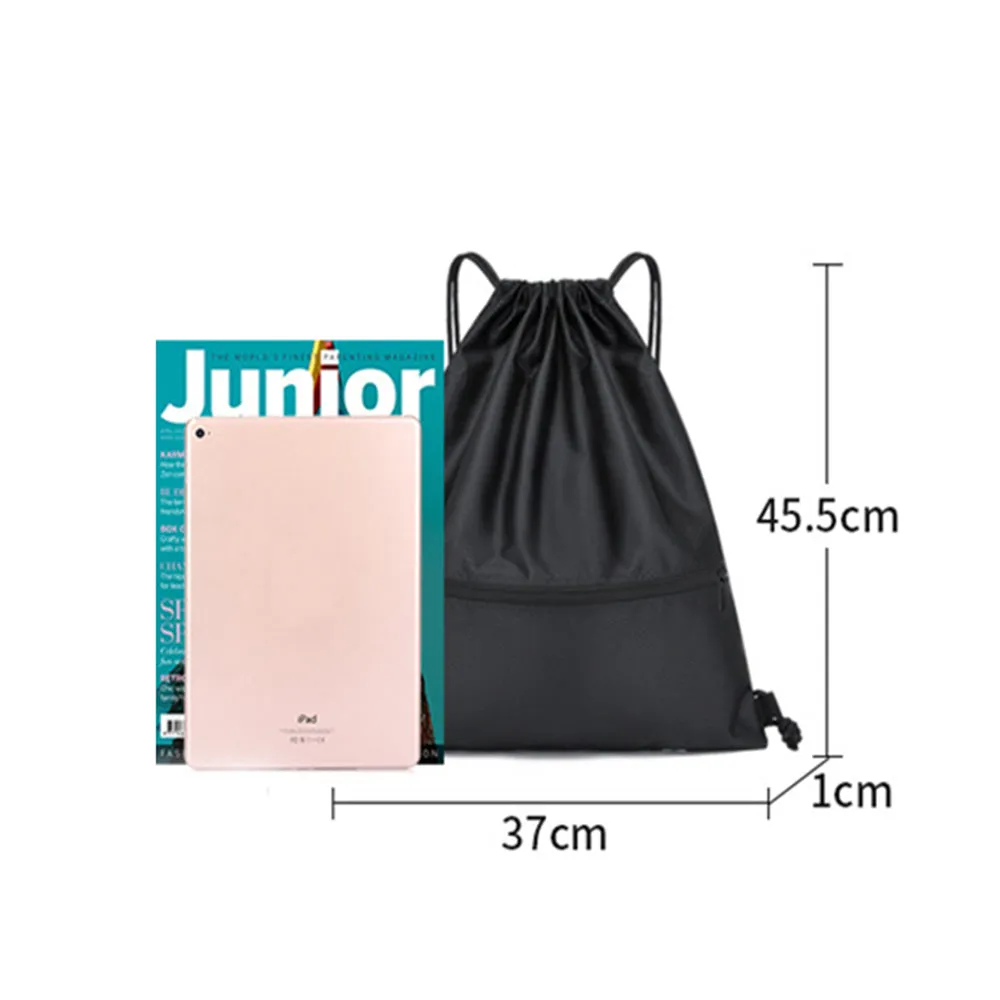 Drawstring Backpack Sport Gym Sackpack Lightweight Zipper Bag