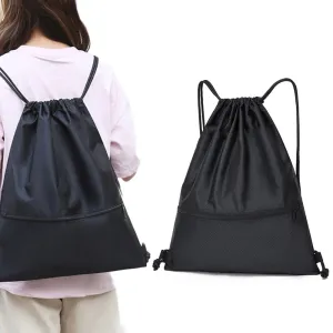 Drawstring Backpack Sport Gym Sackpack Lightweight Zipper Bag