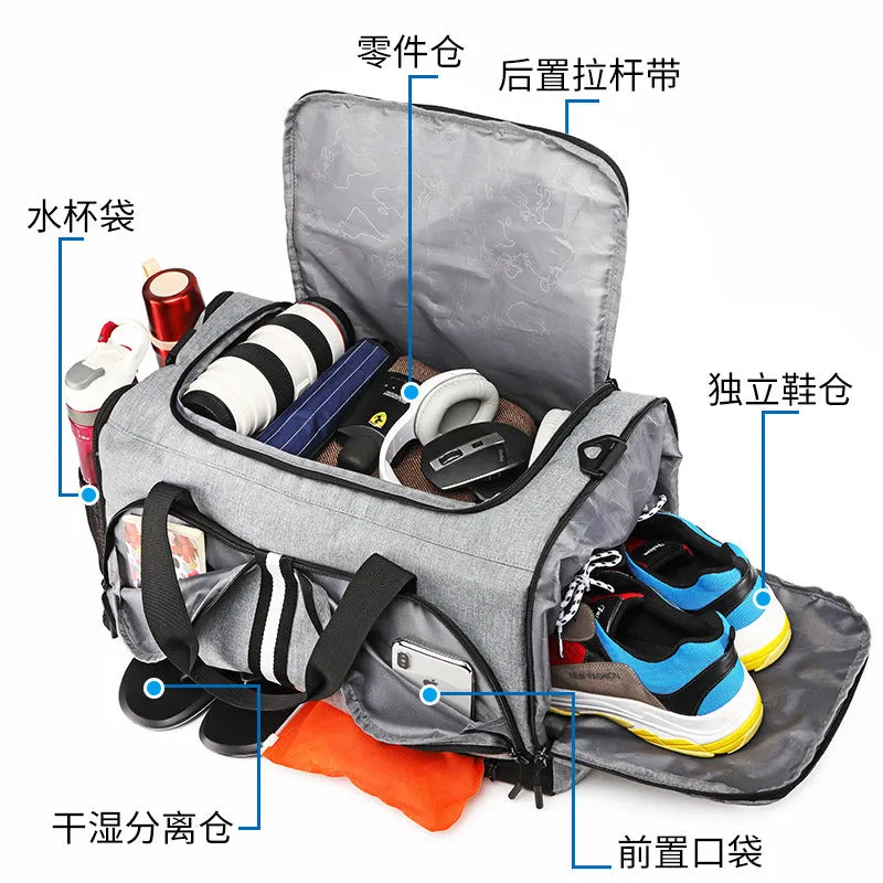 Duffel Bag with 10 Optimal Compartments Including Water Resistant Pouch