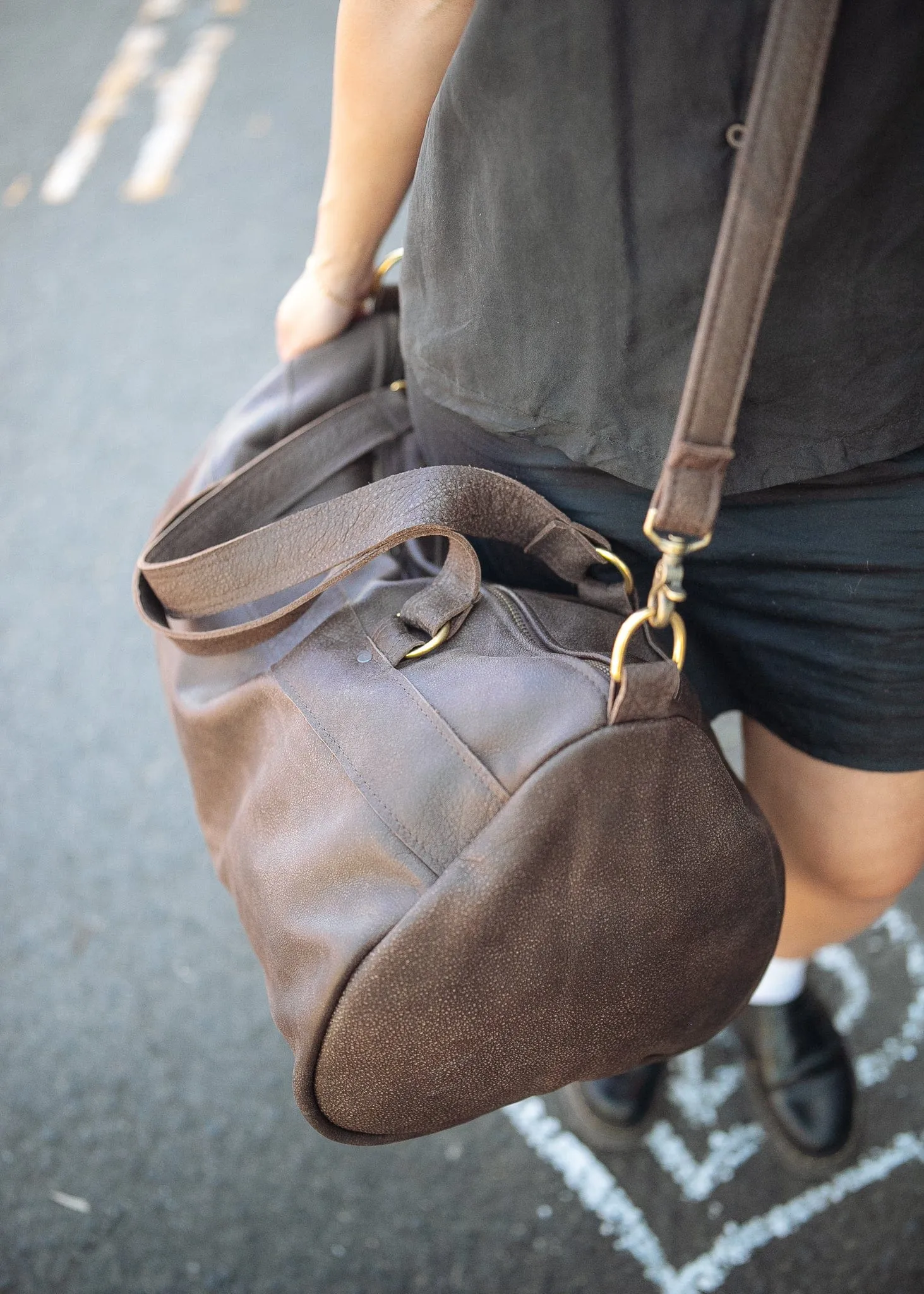 Duffel Carry All Bag - Cowhide - Mottle Brown