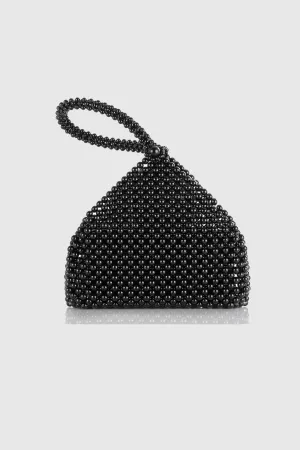 Elegant Beaded Pearl Evening Clutch
