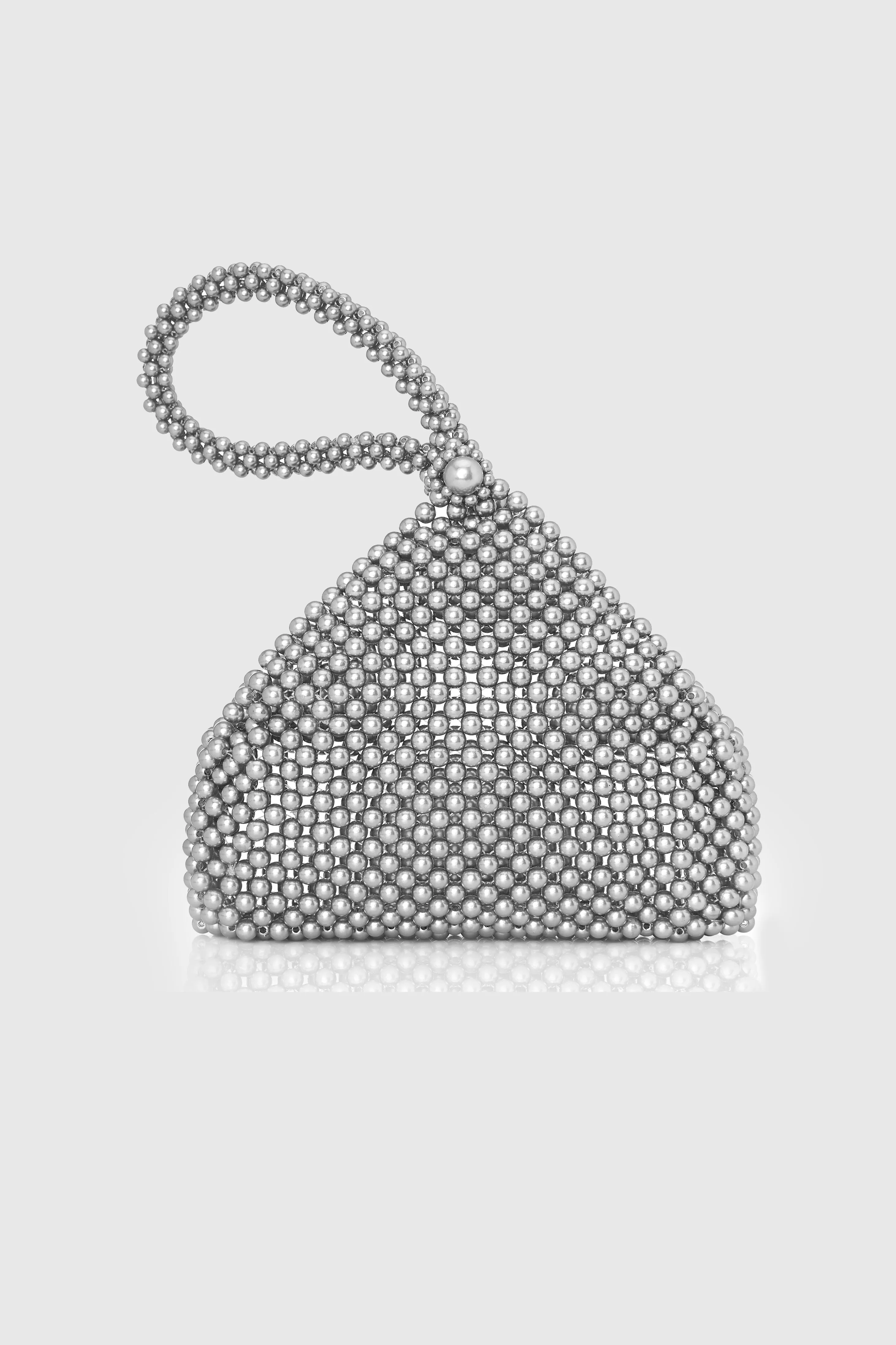 Elegant Beaded Pearl Evening Clutch