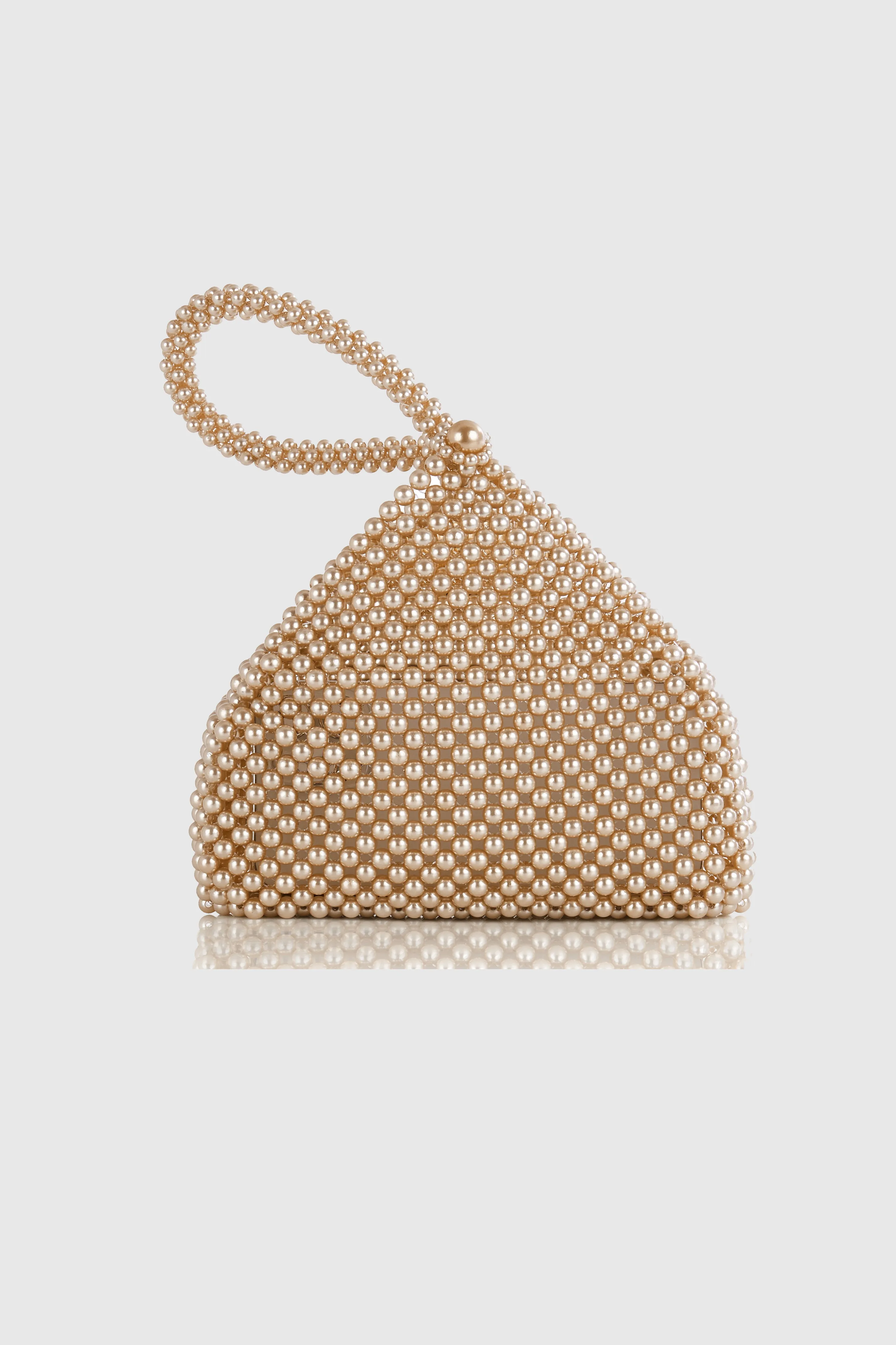 Elegant Beaded Pearl Evening Clutch