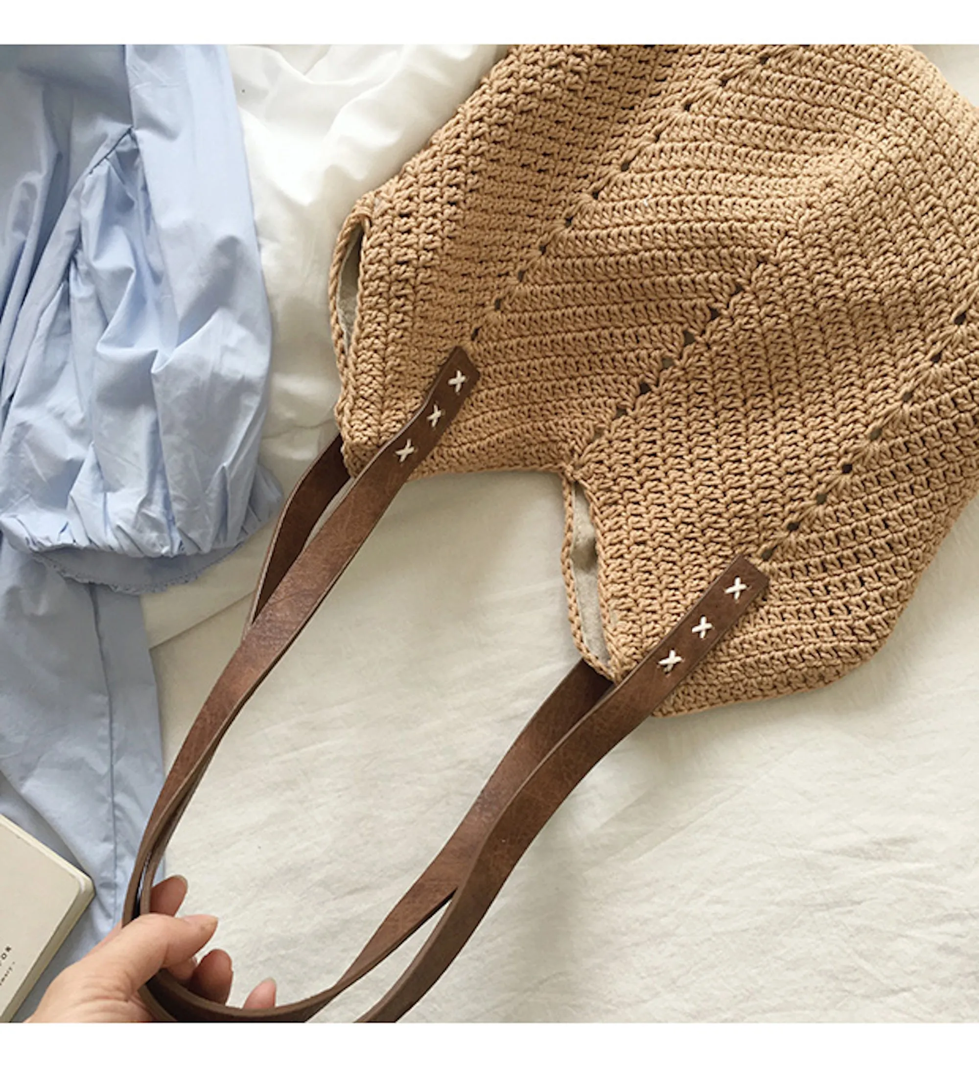 Elena Handbags Retro Cotton Knitted Shoulder Bag