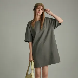 Embroidery Logo T-Shirt Mini Dress
