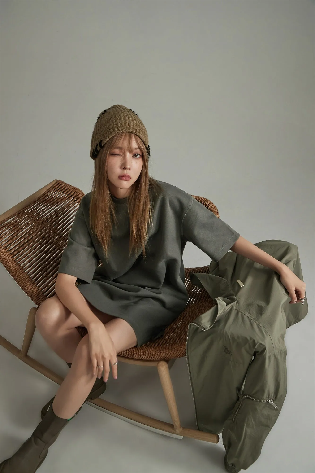 Embroidery Logo T-Shirt Mini Dress