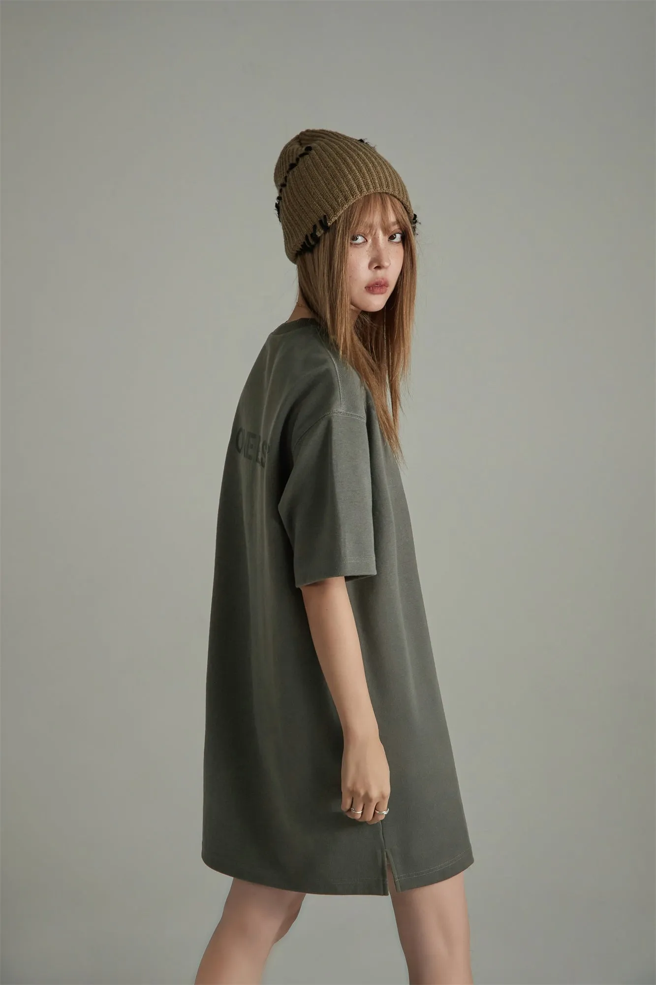 Embroidery Logo T-Shirt Mini Dress