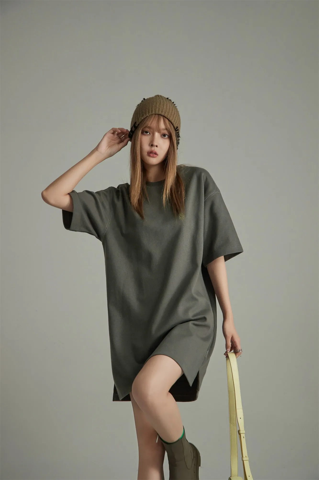 Embroidery Logo T-Shirt Mini Dress