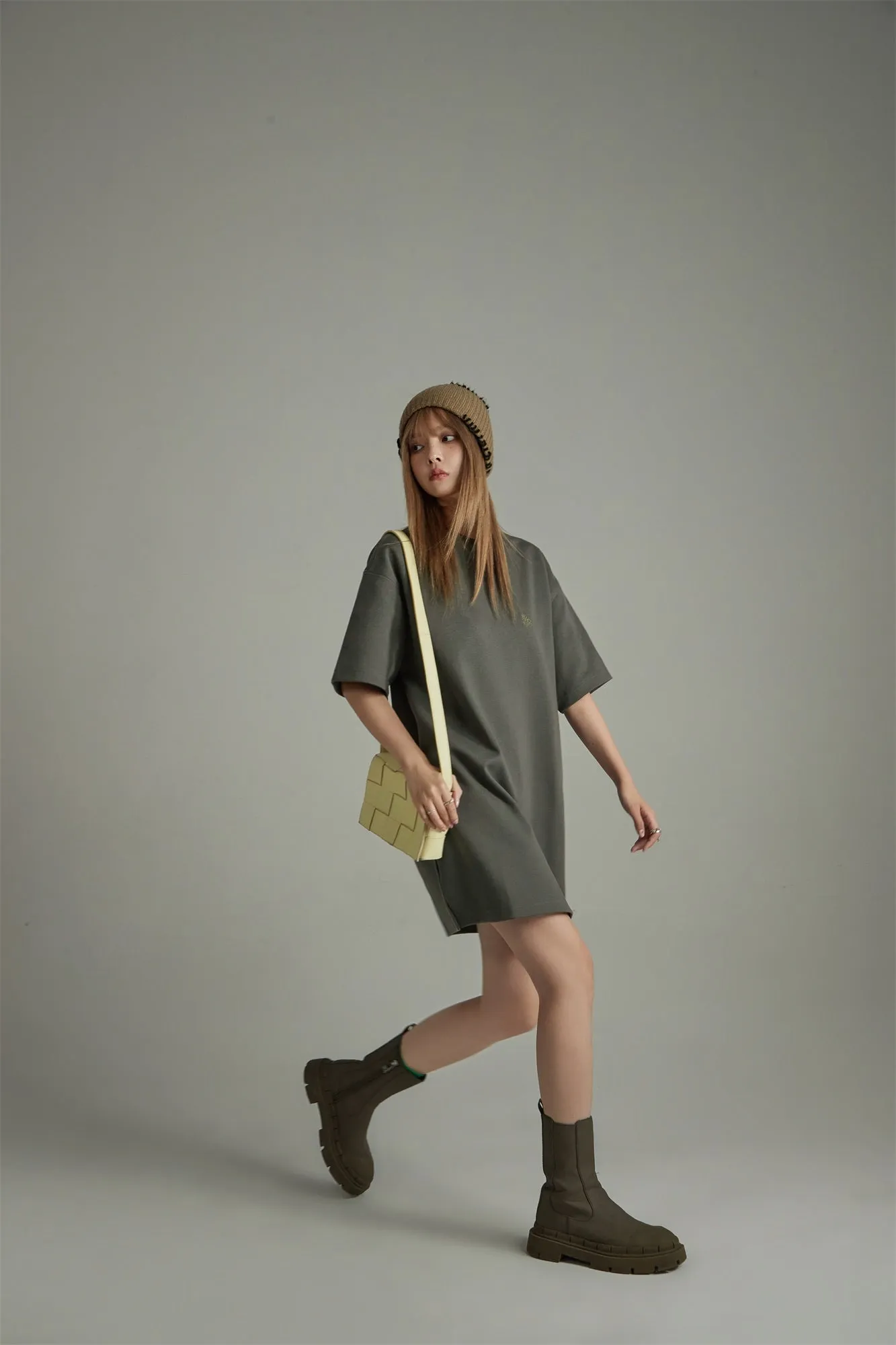Embroidery Logo T-Shirt Mini Dress
