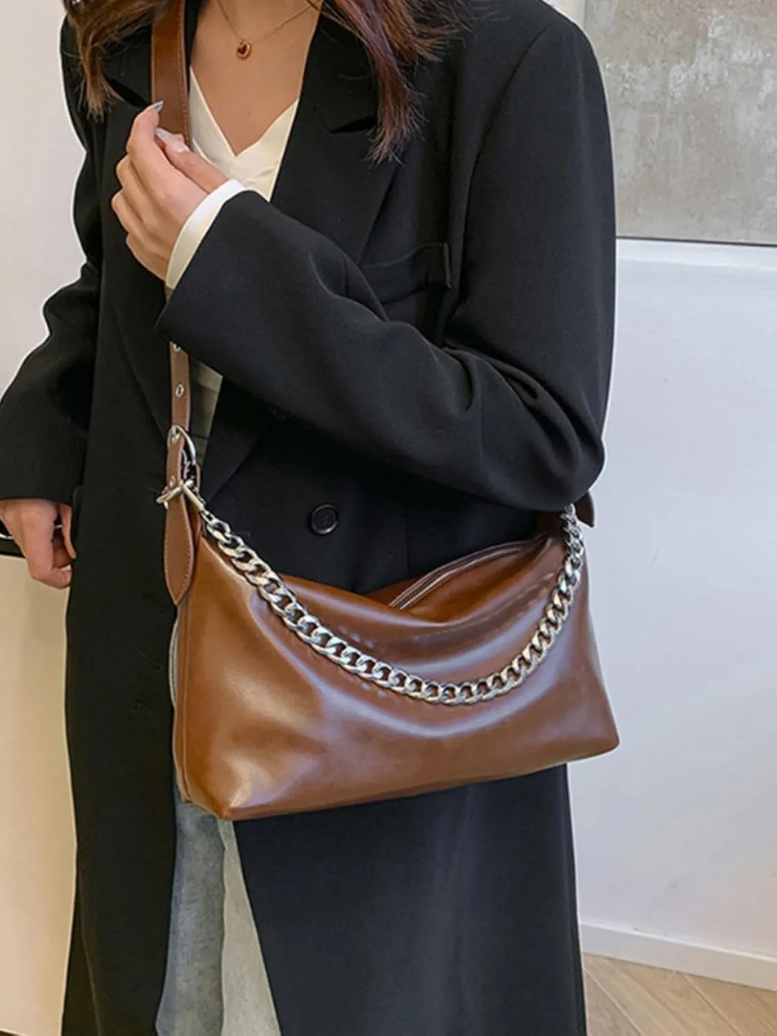 ENOPINK Crossbody Bags for Women Fashion Hobo Shoulder Bag Clutch Purse with Zipper Closure