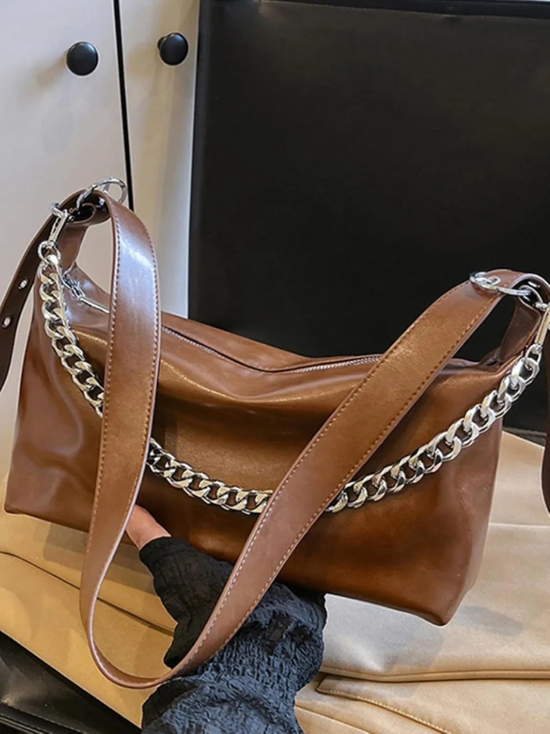 ENOPINK Crossbody Bags for Women Fashion Hobo Shoulder Bag Clutch Purse with Zipper Closure