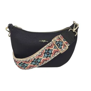Espe Crescent Crossbody Black Bag (Women's)