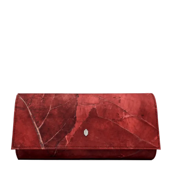 Evelyn Clutch in Red Leaf Leather