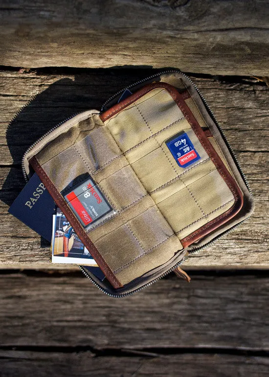 Explorer Wallet | Waxed Canvas and Leather Travelers Wallet
