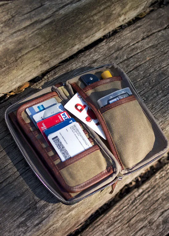 Explorer Wallet | Waxed Canvas and Leather Travelers Wallet