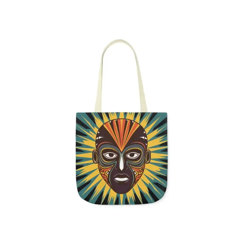 Eye Catching African Tribal Mask Canvas Tote Bag