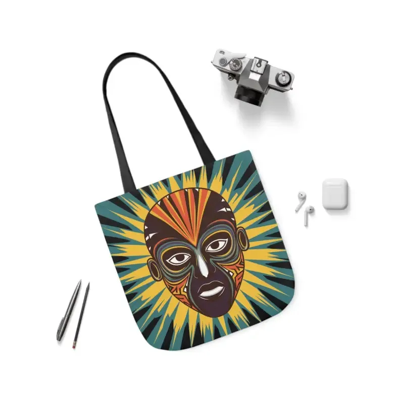 Eye Catching African Tribal Mask Canvas Tote Bag